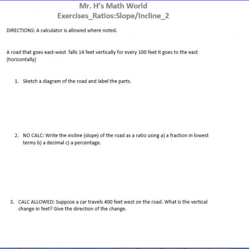 Exercises_Ratios: Slope/Incline_2