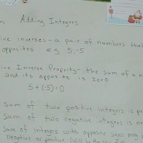 7th Math L 5.2 Adding Integers