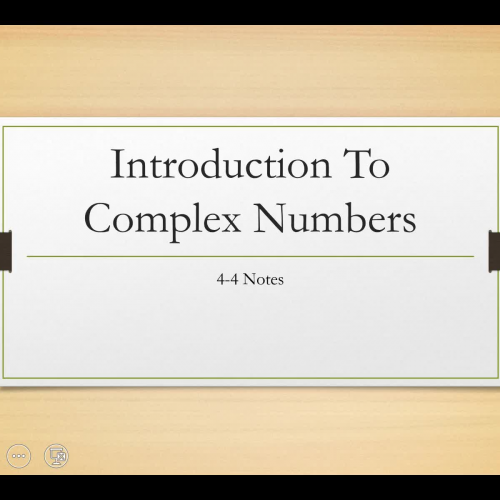 Intro to Complex Numbers