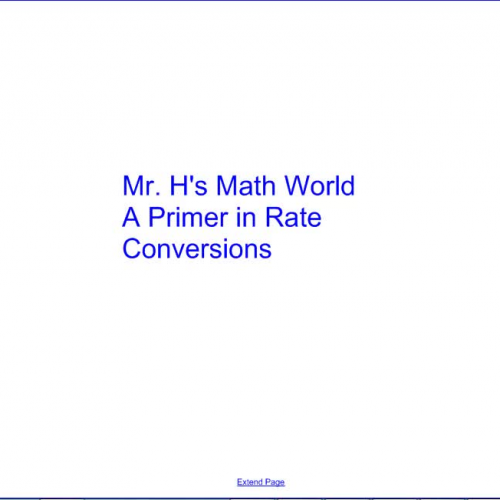 A Primer on Rate Conversions