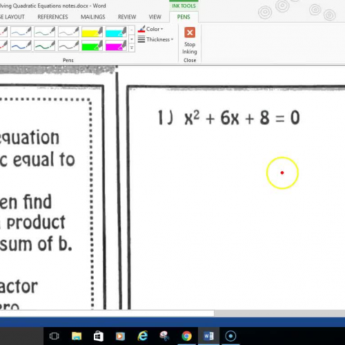 Alg 2 Solve Quadratic Equations by Factoring