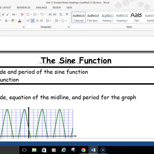 Pre-Cal The Sine Function