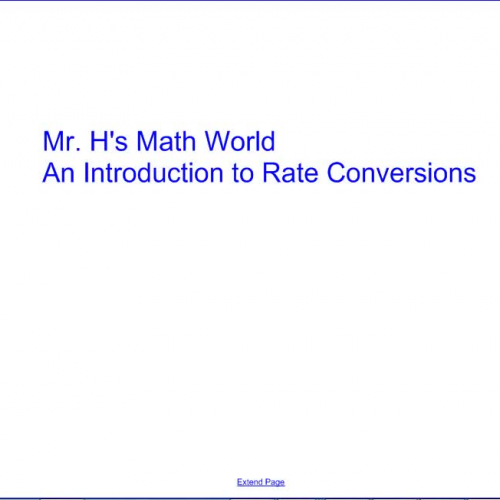 Introduction to Rate Conversions