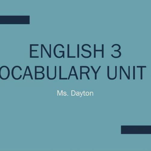 English 3 Vocabulary Unit 8