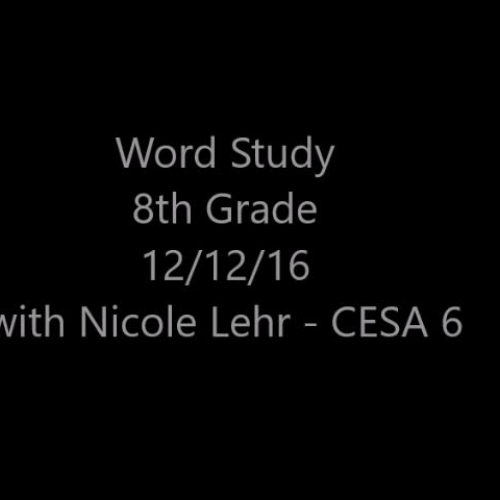 Modeled Lesson - Word Study