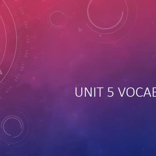 Unit 5 Vocabulary 9th grade