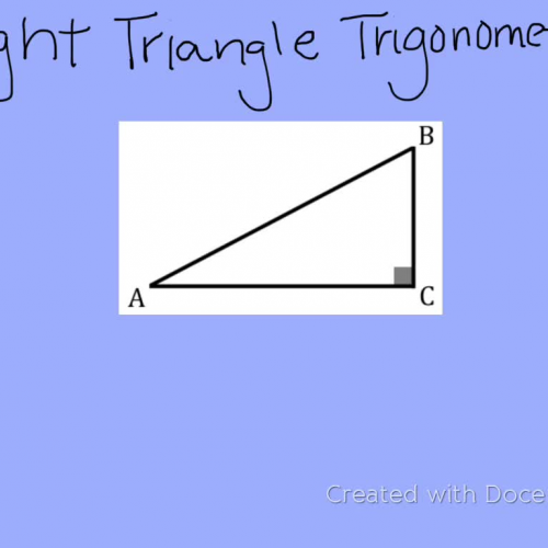 Right Triangle Trigonometry - Winter Break