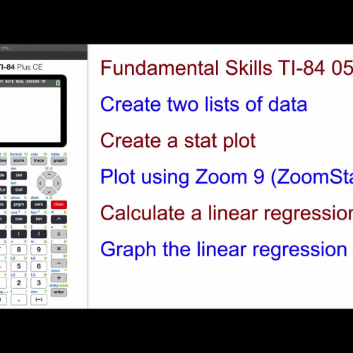 05 Two List Linear Regression Equations TI-84 190 secs