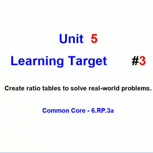 Unit 5 - Learning Target 3 - Ratio Tables