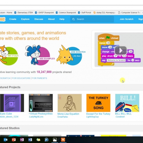 Scratch Coding Platform Navigation