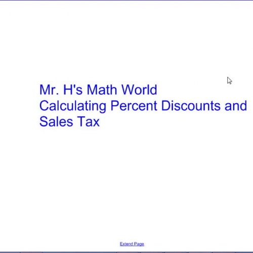 Percent Discounts and Sales Tax