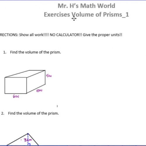 Exercises Volume of Prisms_1