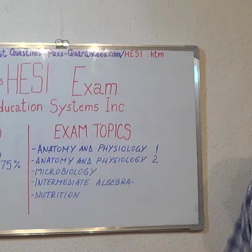 HESI – Practice Exam Test Questions Health Fitness Sciences