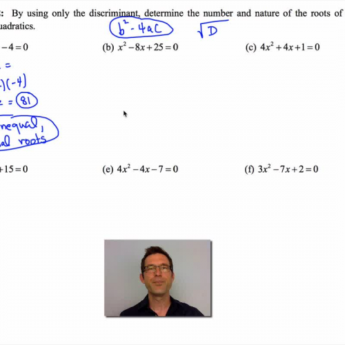 Common Core Algebra II.Unit 9.Lesson 4.The Discriminant of a Quadratic