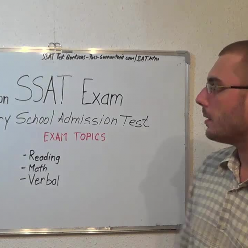 SSAT – Practice Exam Test Questions School Admission