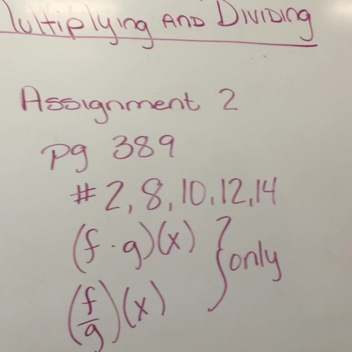 Lesson 6-1: Operations w/ Functions (Lesson 2 Assignment)