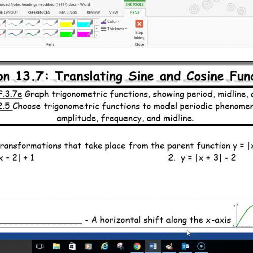 Pre-Cal Translating Sin and Cos (phase shifts)