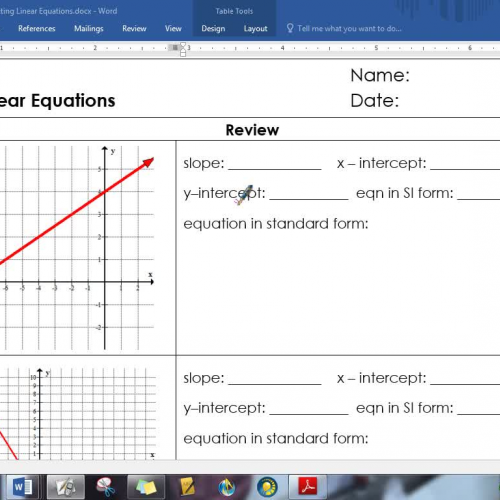 Notes 5-5 Writing Linear Equations