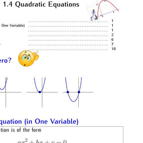 1.4 Quadratic Equations