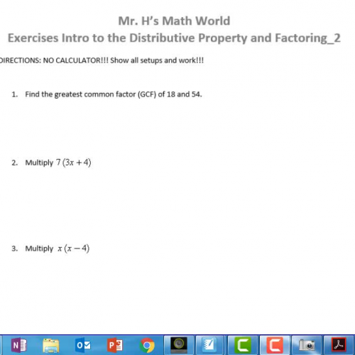 Exercises Intro to the Distributive Property and Factoring_2