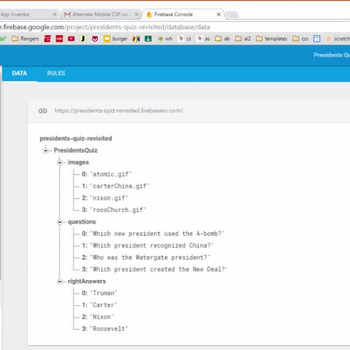 Mobile CSP Presidents Quiz App with Firebase - Part B - Updated 2017