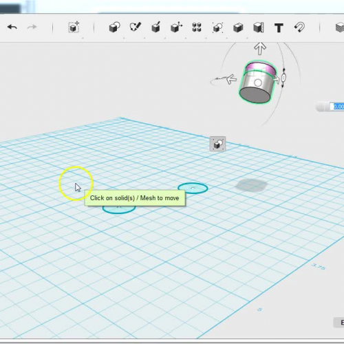 metal part of a pencil in 123d design 