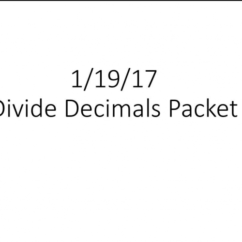 1.19.17 Divide Decimals Packet