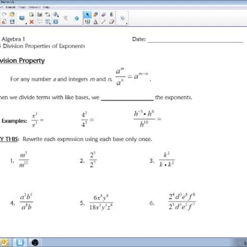 8.5 Division Properties of Exponents