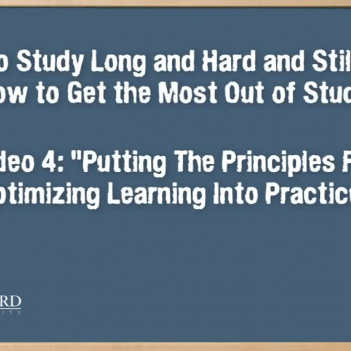 Putting the Principles for Optimizing Learning into Practice