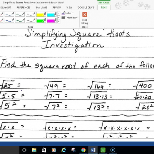 Alg 2 Simplify Square Roots using Prime Factors