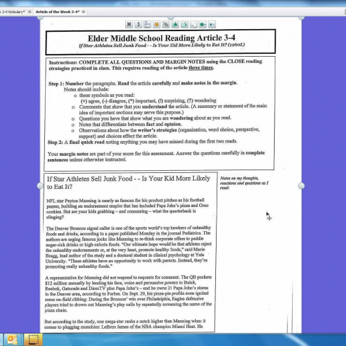 Article of the Week 3-4 Instructional Video 