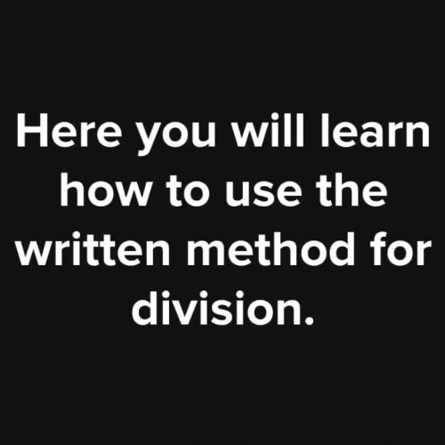 written method for division