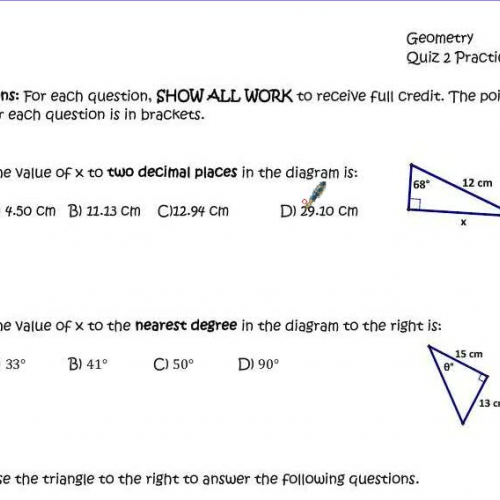 Geo Quiz Review TRIG