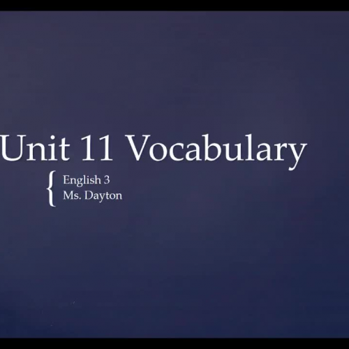 English 3 Unit 11