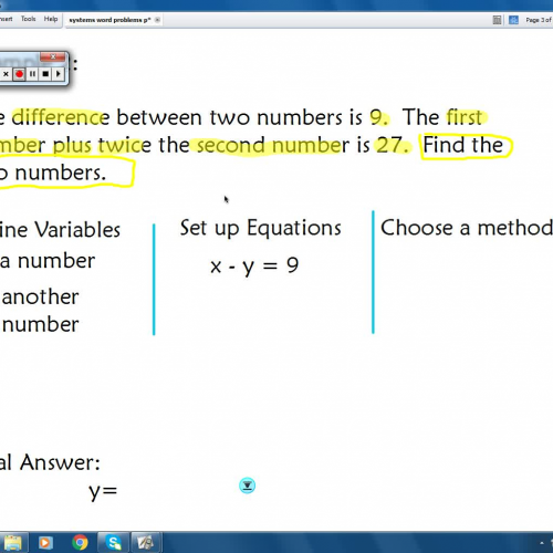 Systems word problems part 1 piece 2