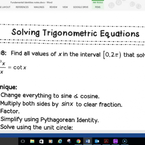 Pre-Cal Trig Identities Part 3