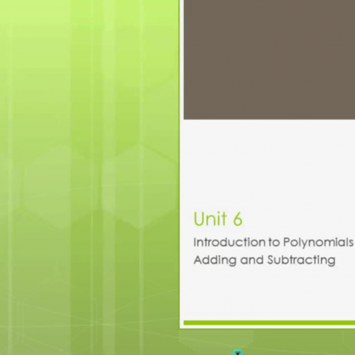 Intro to Polynomials (Adding and Subtracting)