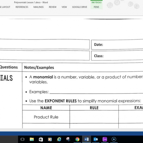 Alg 2 Polynomials Lesson 1 Part 1