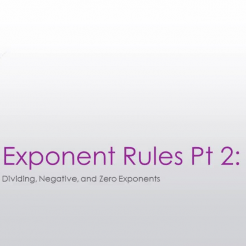 Exponent Rules Pt 2