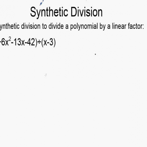 Synthetic division of polynomials