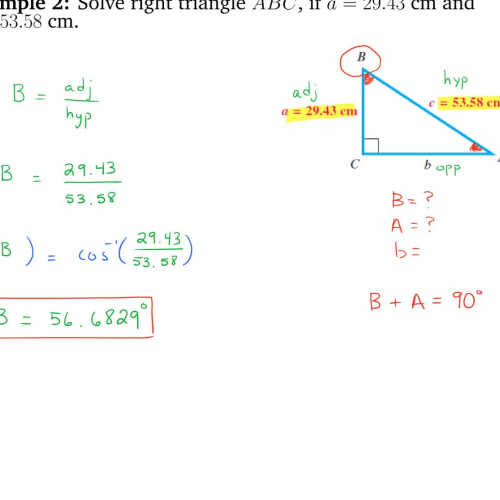 Pre Calculus - 5.4 Solving Right Triangles (Ex. 2)