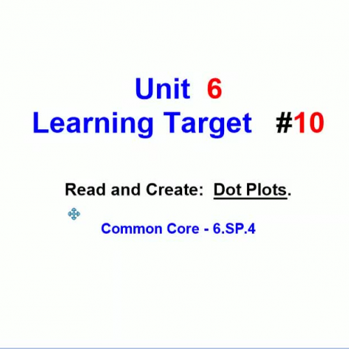Unit 6 - Learning Target 10 - Dot Plots