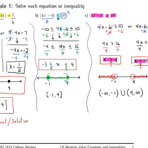 College Algebra - 1.8 Absolute Value Equations and Inequalities (Ex 2)