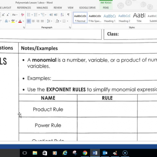 Alg 2 Polynomials Lesson 1 Part 3