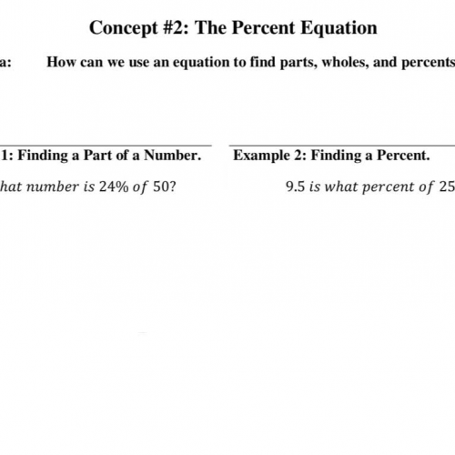 The Percent Equation