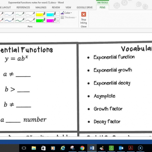 Pre-Cal Exponential Functions Lesson 1 Part 1