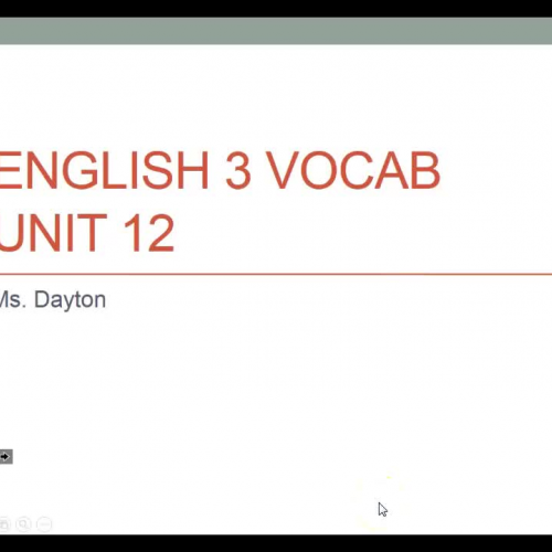 English 3 Unit 12 Vocab 