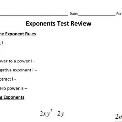 Exponent Rules Test Review