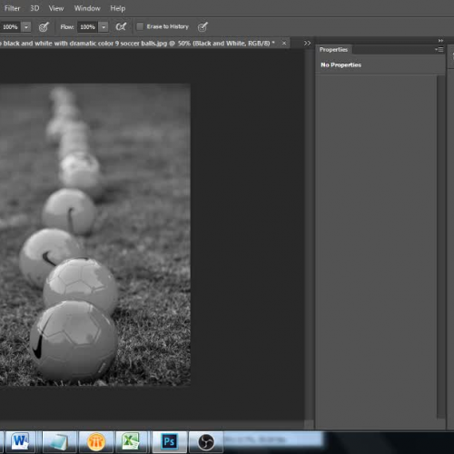 Photoshop black and white image with dramatic color