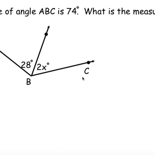 Writing and Solving an Equation Involving Adjacent Angles